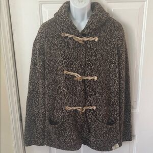 Denim & Supply Ralph Lauren Brown & Cream Marled Toggle Sweater